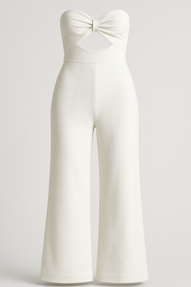 Jumpsuits en Rompers : Dames Elegante Jumpsuit voor Elke Gelegenheid - Groen in Wit van Pantino