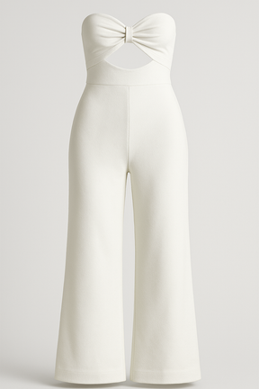 Jumpsuits en Rompers : Dames Elegante Jumpsuit voor Elke Gelegenheid - Groen in Wit van Pantino