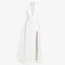 Women's Dress : Dames Zomerjurk Blauw - Elegante Mouwloze Jurk voor Vrouwen in Wit van Pantino
