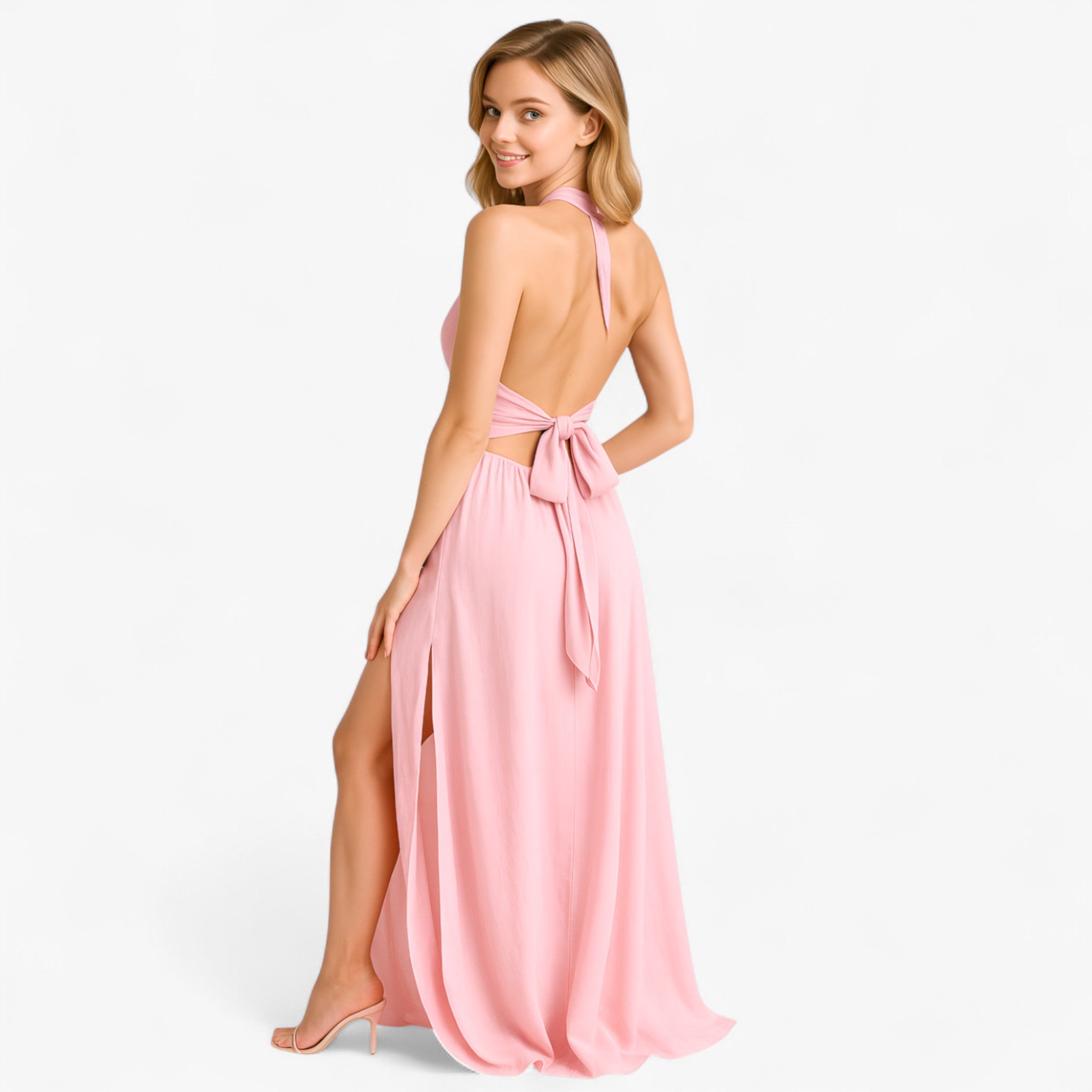 Women's Dress : Dames Zomerjurk Blauw - Elegante Mouwloze Jurk voor Vrouwen in van Pantino