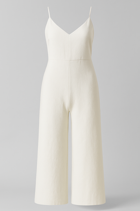 Jumpsuit : Dames Jumpsuit Zonder Mouwen - Wit in Wit van Pantino