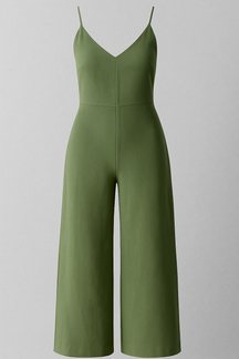 Jumpsuit : Dames Jumpsuit Zonder Mouwen - Wit in Groen van Pantino