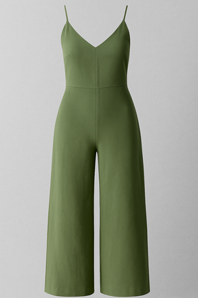 Jumpsuit : Dames Jumpsuit Zonder Mouwen - Wit in Groen van Pantino