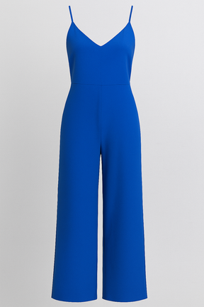 Jumpsuit : Dames Jumpsuit Zonder Mouwen - Wit in Blauw van Pantino