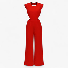 Women's Clothes : Dames Feestelijke Jumpsuit Zwart Elegant in Rood van Pantino