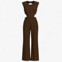 Women's Clothes : Dames Feestelijke Jumpsuit Zwart Elegant in Bruin van Pantino