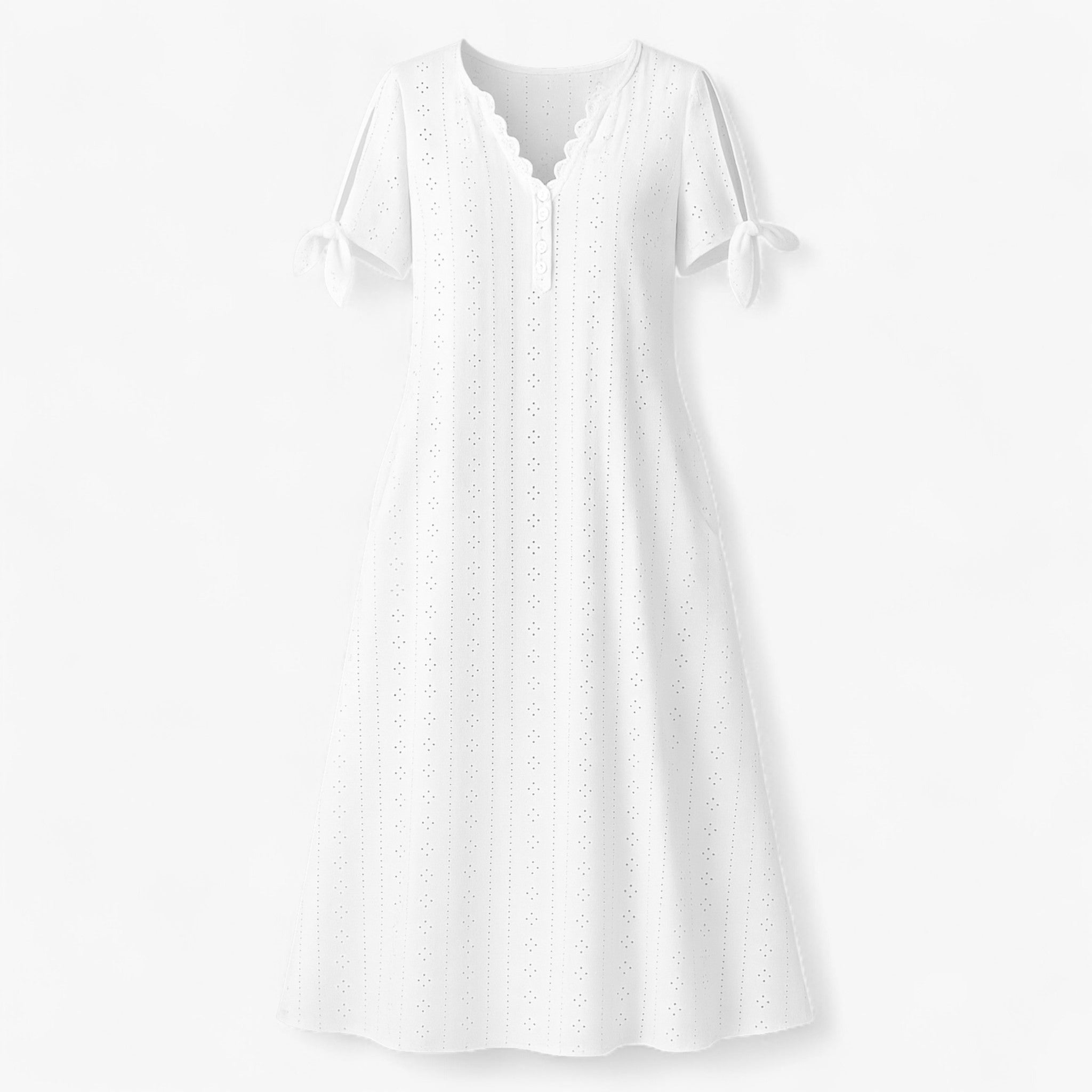 Women's Dress : Dames Jurken Zomer V-hals Elegant - Wit in Wit van Pantino