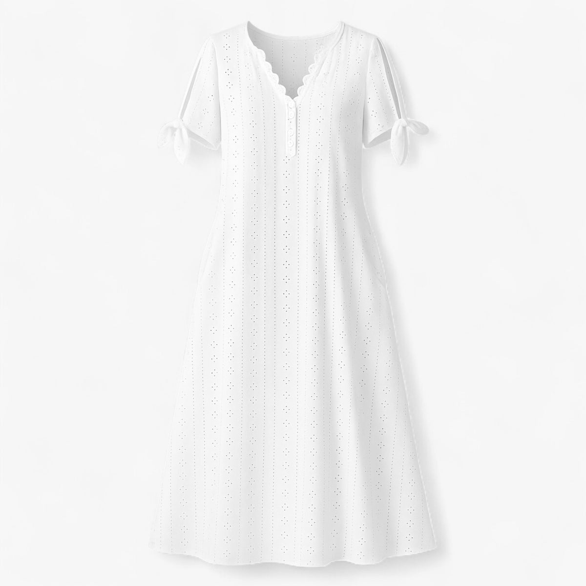 Women's Dress : Dames Jurken Zomer V-hals Elegant - Wit in Wit van Pantino