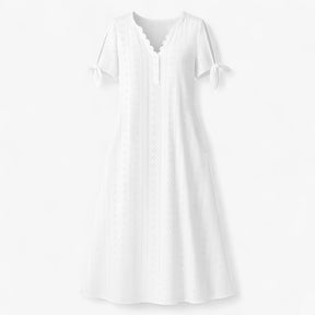 Women's Dress : Dames Jurken Zomer V-hals Elegant - Wit in Wit van Pantino
