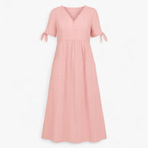 Women's Dress : Dames Jurken Zomer V-hals Elegant - Wit in Roze van Pantino