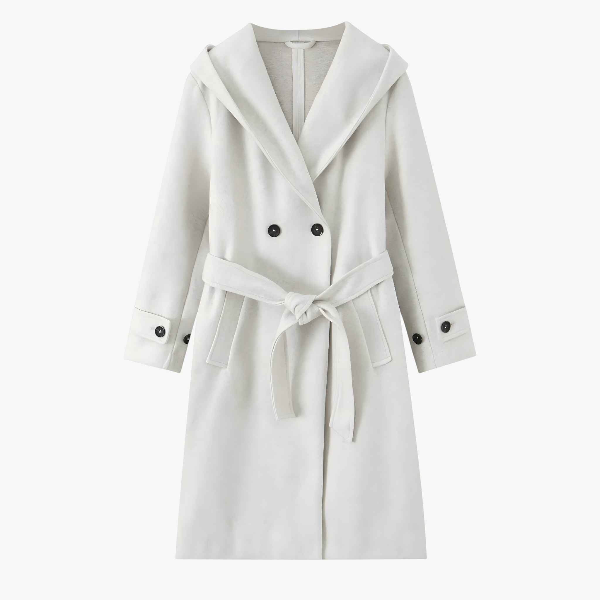 Damesjassen & -jacks : Winterjas Dames Zwart - Lange met Capuchon in Beige van Pantino