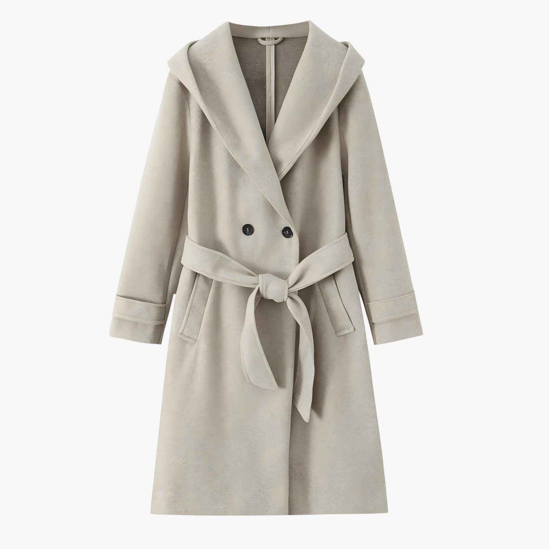 Damesjassen & -jacks : Winterjas Dames Zwart - Lange met Capuchon in Khaki van Pantino
