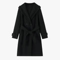 Abrigo de invierno para mujer negro - Largo con capucha