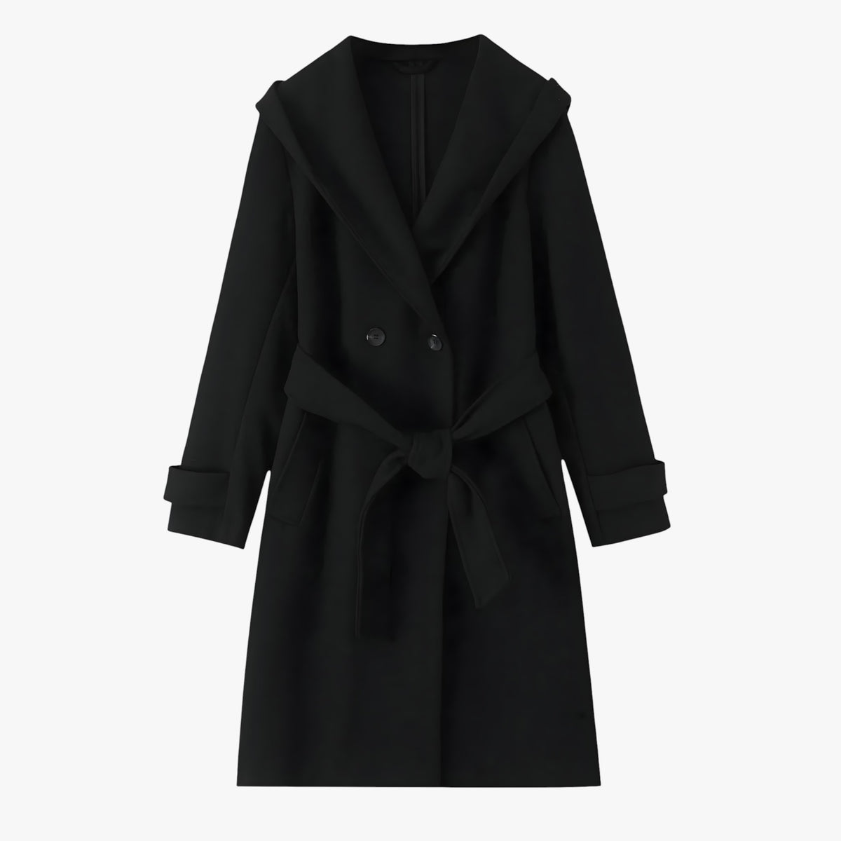 Damesjassen & -jacks : Winterjas Dames Zwart - Lange met Capuchon in Zwart van Pantino