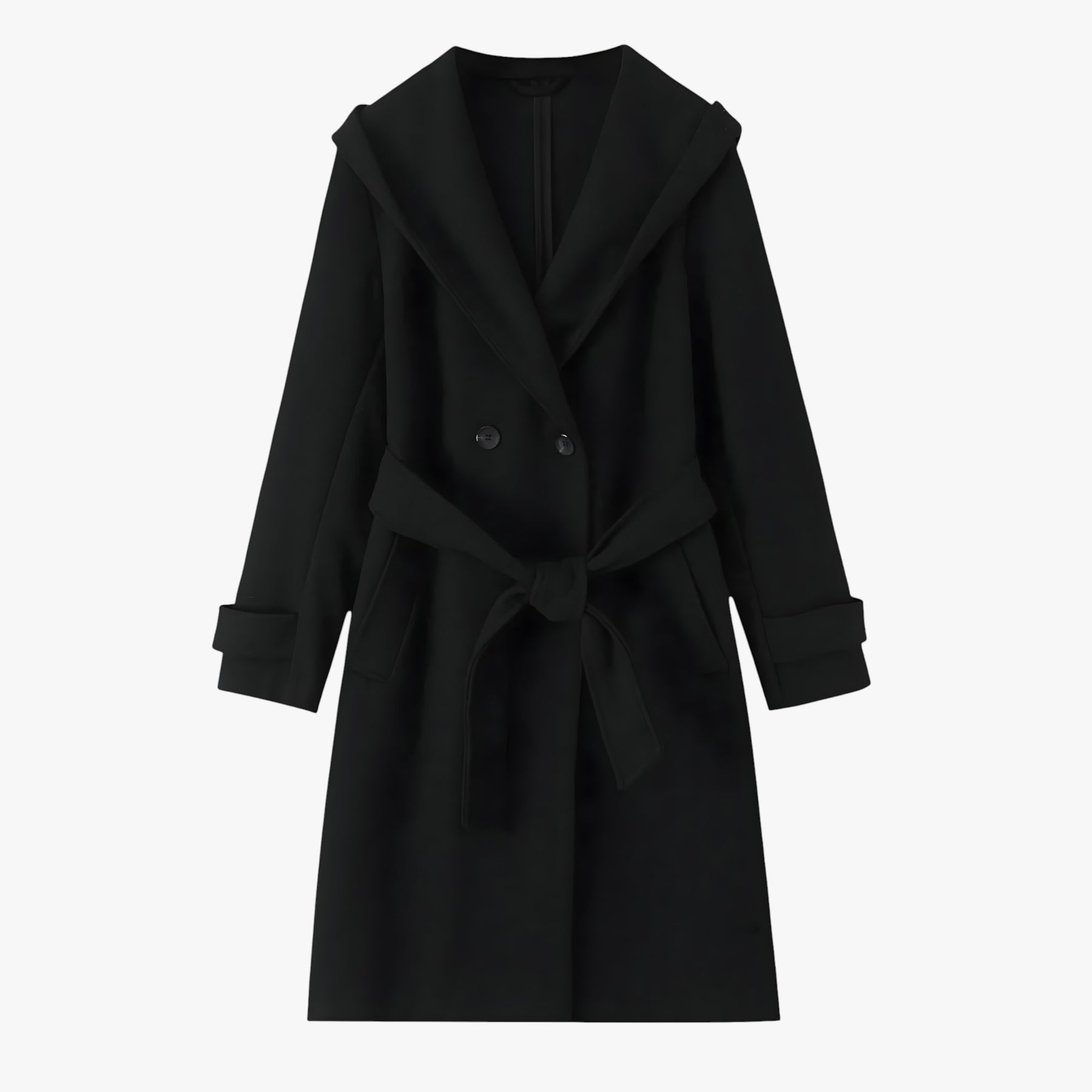 Damesjassen & -jacks : Winterjas Dames Zwart - Lange met Capuchon in Zwart van Pantino