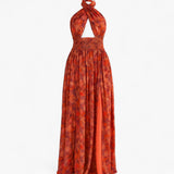 Robe d'Été Femme Bordeaux - Longue à Imprimé Floral