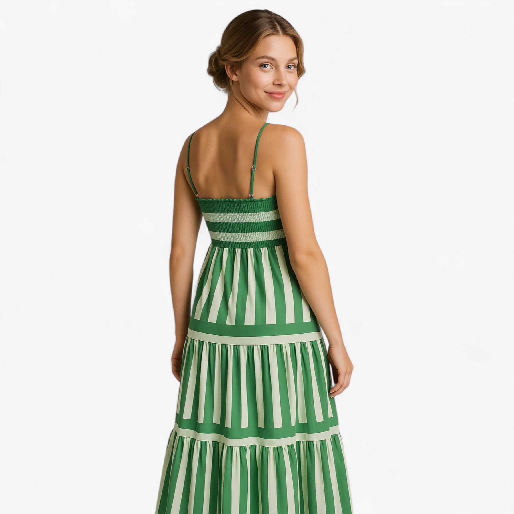 Women's Dress : Zomerjurk Dames Groen - Lichte met Spaghettibandjes in van Pantino