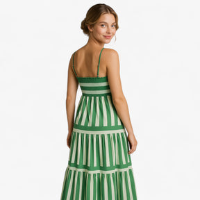 Women's Dress : Zomerjurk Dames Groen - Lichte met Spaghettibandjes in van Pantino