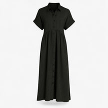 Women's Dress : Midi Jurk Dames Blauw - Met Strepen en Zakken in Zwart van Pantino
