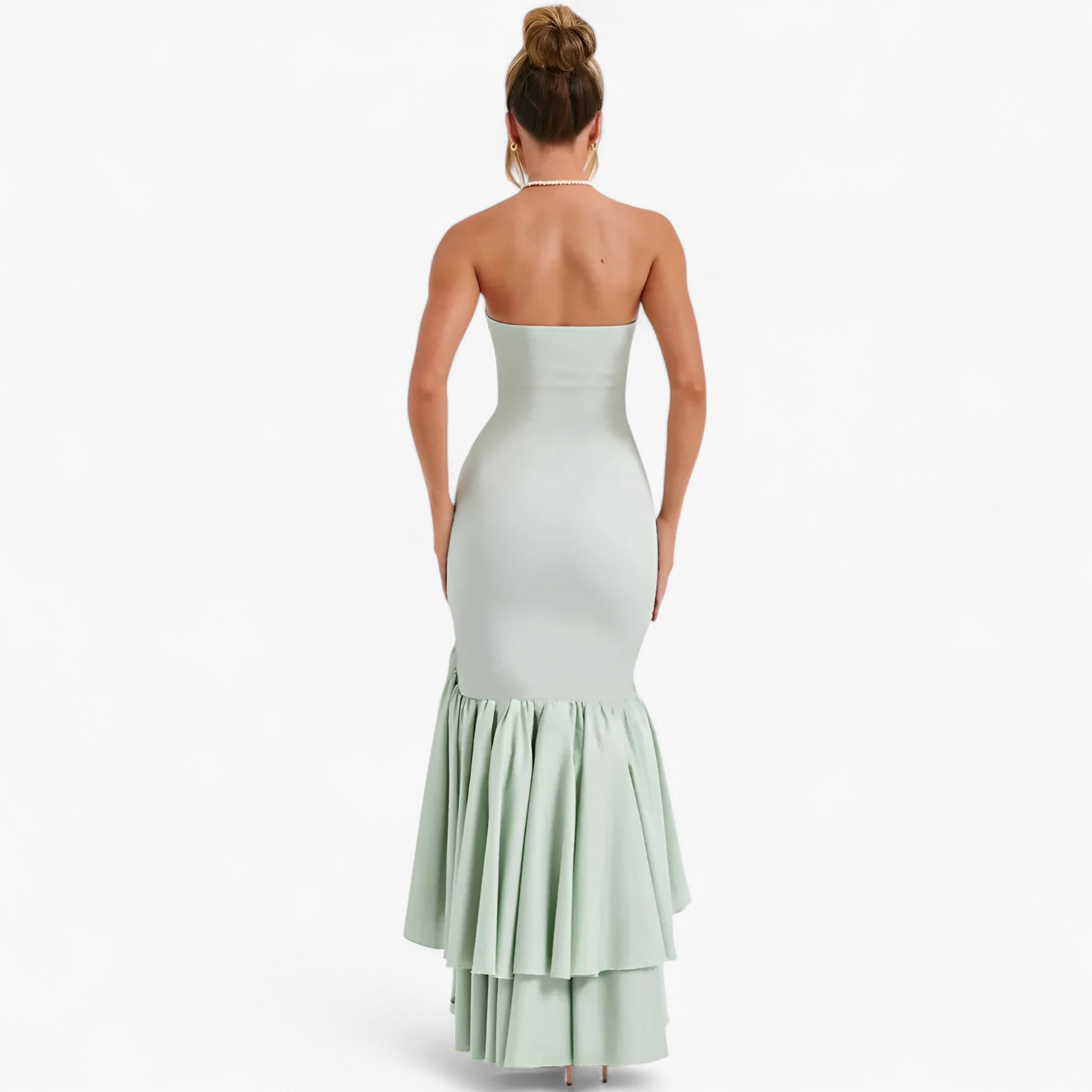 Jurken : Rode Dames Zomerjurk Mouwloos met Ruches - Elegante Feestjurk in van Pantino