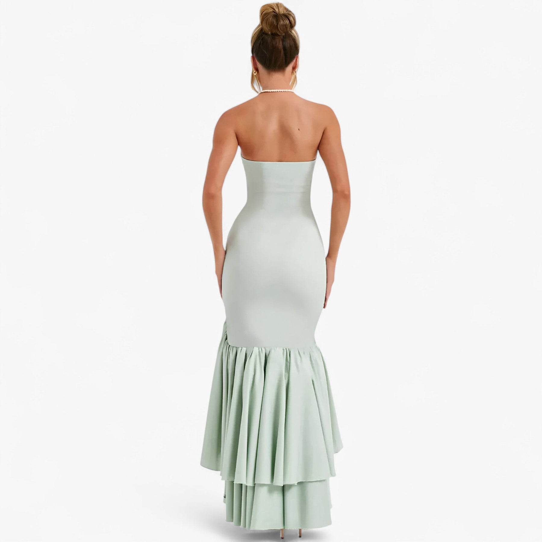 Jurken : Rode Dames Zomerjurk Mouwloos met Ruches - Elegante Feestjurk in van Pantino