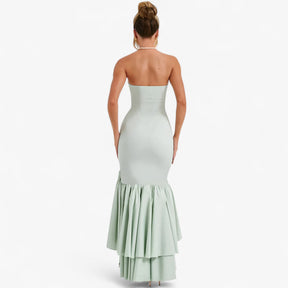 Jurken : Rode Dames Zomerjurk Mouwloos met Ruches - Elegante Feestjurk in van Pantino