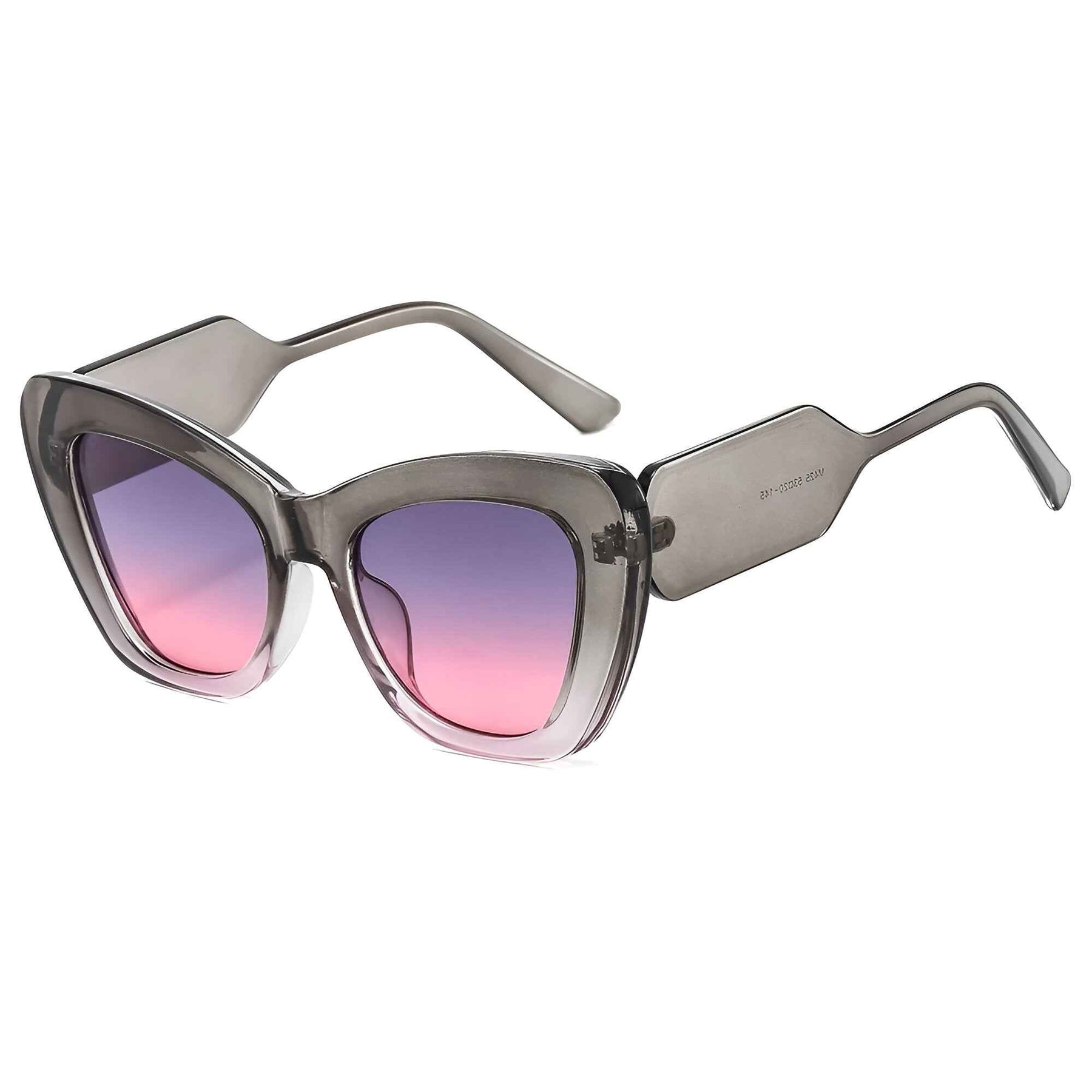Zonnebrillen : Dames Oversized Cat Eye Zonnebril met UV400 Bescherming - Bloemen Grijs in roze grijs volgens afbeelding van Pantino