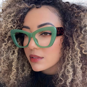 Zonnebrillen : Dames Oversized Cat Eye Zonnebril met UV400 Bescherming - Bloemen Grijs in van Pantino