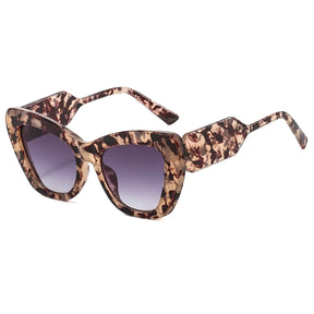 Zonnebrillen : Dames Oversized Cat Eye Zonnebril met UV400 Bescherming - Bloemen Grijs in van Pantino