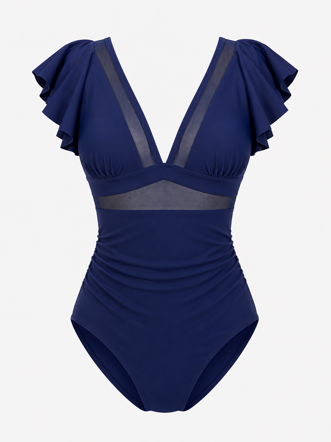 Women's Outfit : Dames Sexy Badpak met Netdetails in Donkerblauw van Pantino