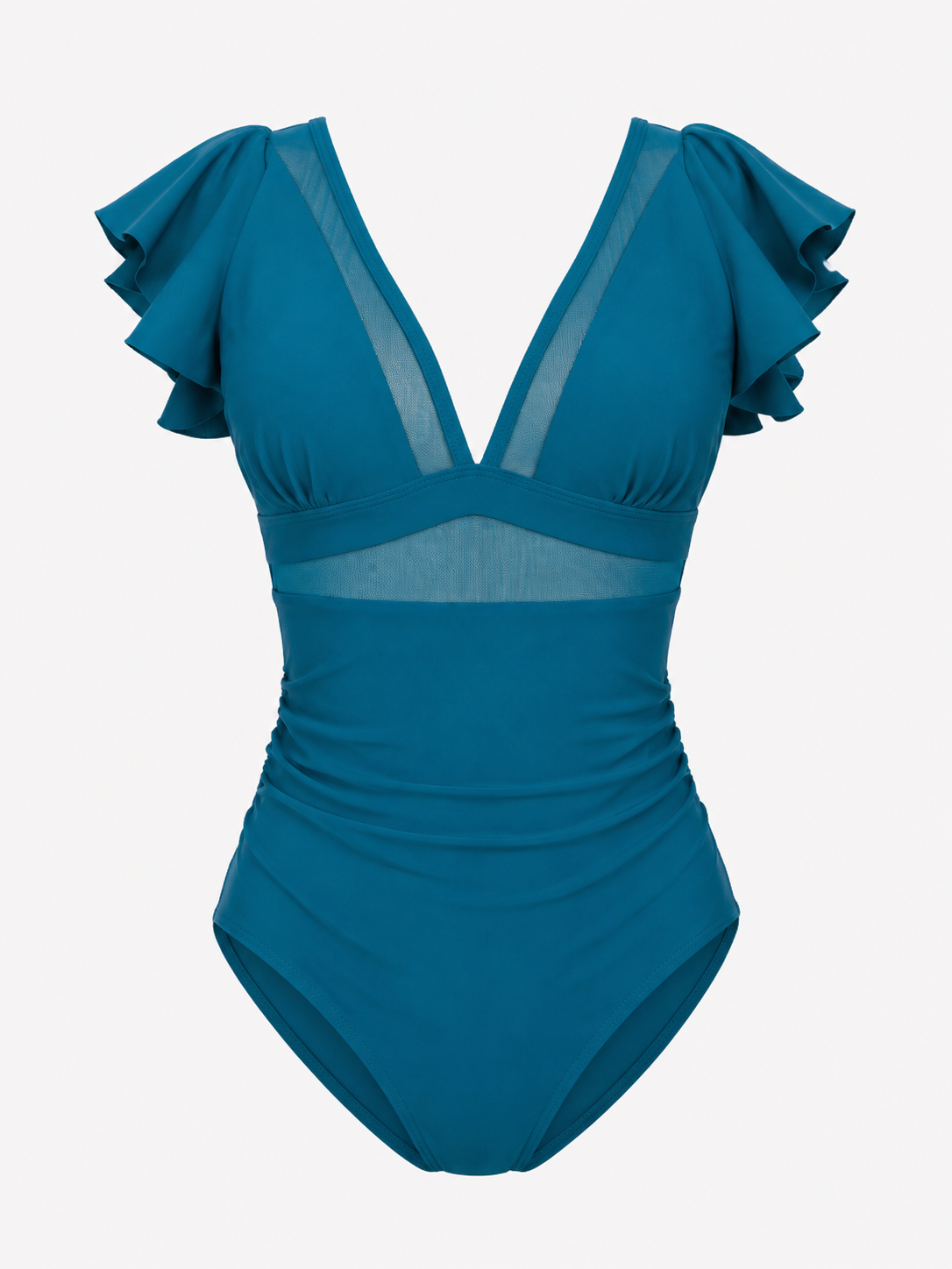 Women's Outfit : Dames Sexy Badpak met Netdetails in Groen van Pantino