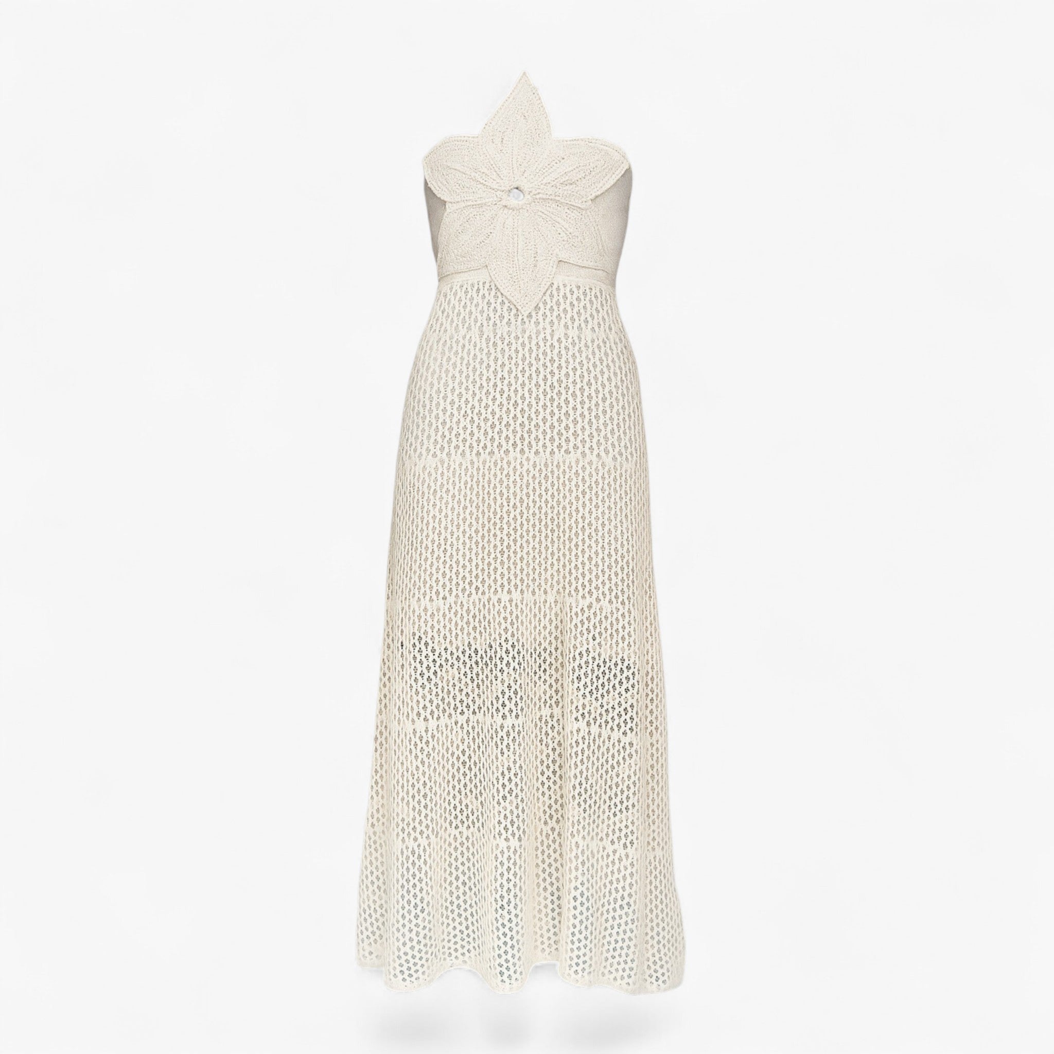 Women's Dress : Maxi Jurk Dames Rood - Sexy met 3D Applicaties in Abrikoos van Pantino