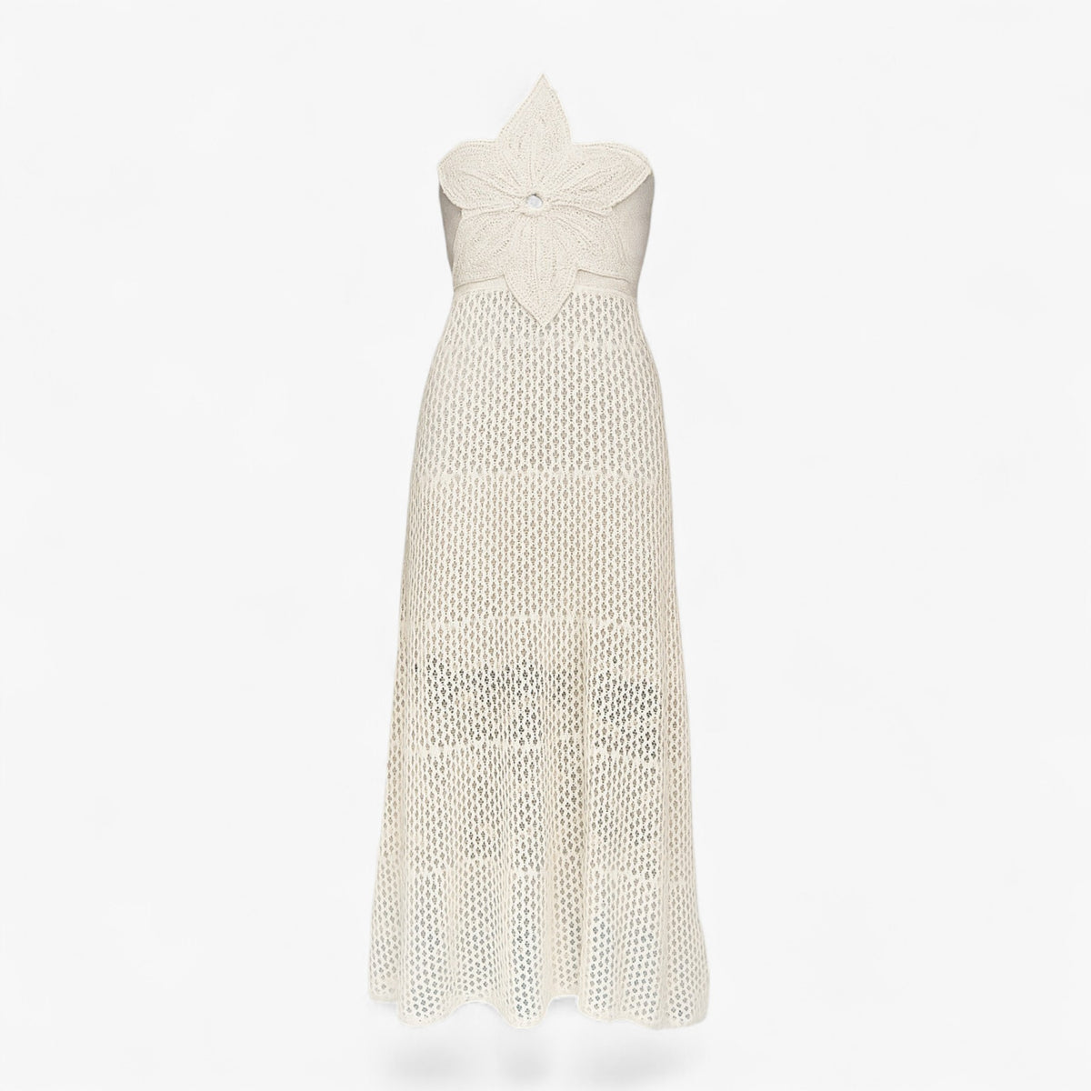 Women's Dress : Maxi Jurk Dames Rood - Sexy met 3D Applicaties in Abrikoos van Pantino