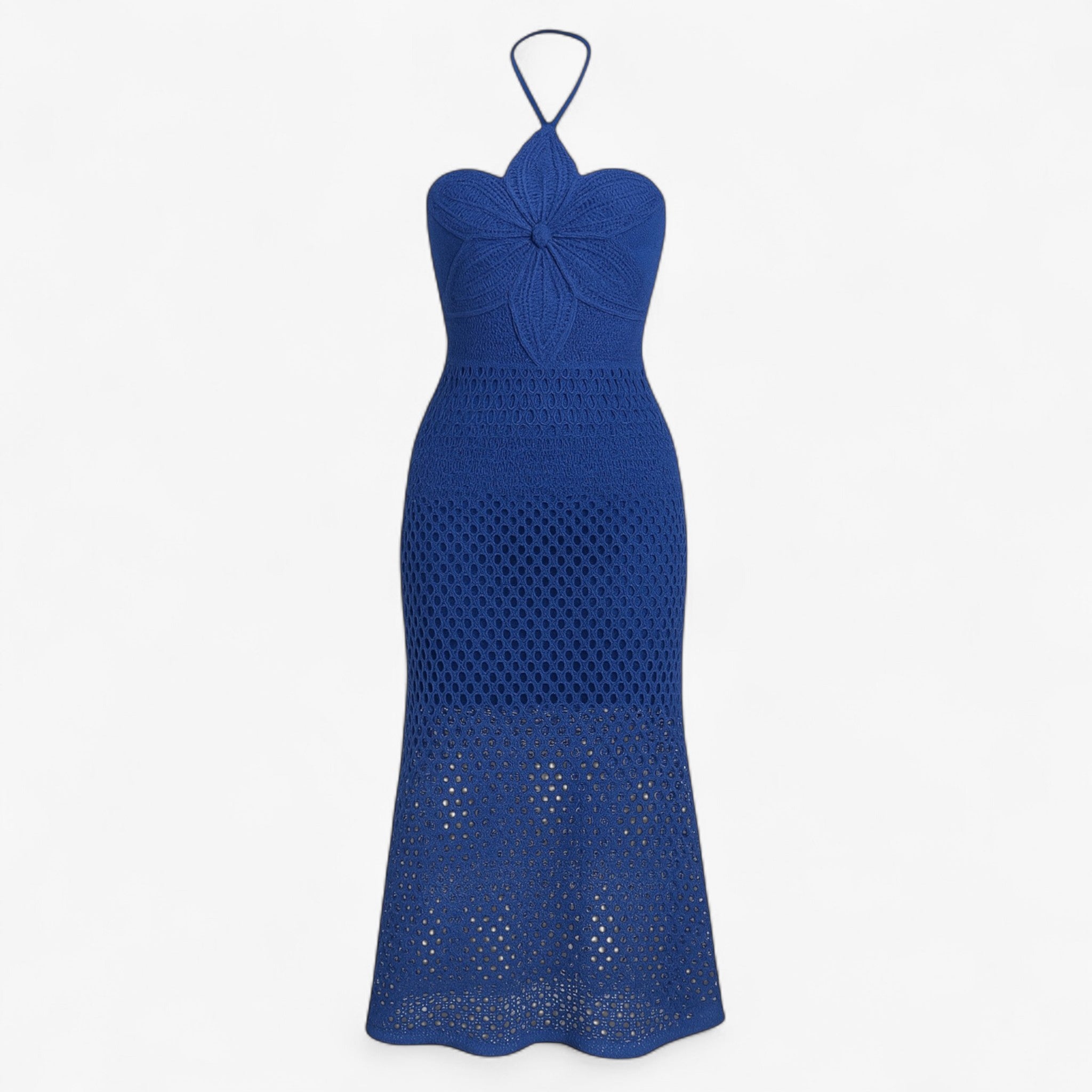 Women's Dress : Maxi Jurk Dames Rood - Sexy met 3D Applicaties in Blauw van Pantino