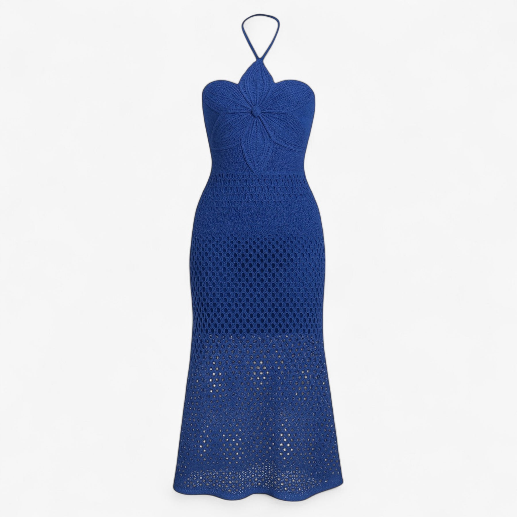 Women's Dress : Maxi Jurk Dames Rood - Sexy met 3D Applicaties in Blauw van Pantino