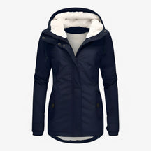 Damesbuitenjassen : Dames Stijlvol Winterjack Waterproof - Blauw in Blauw van Pantino