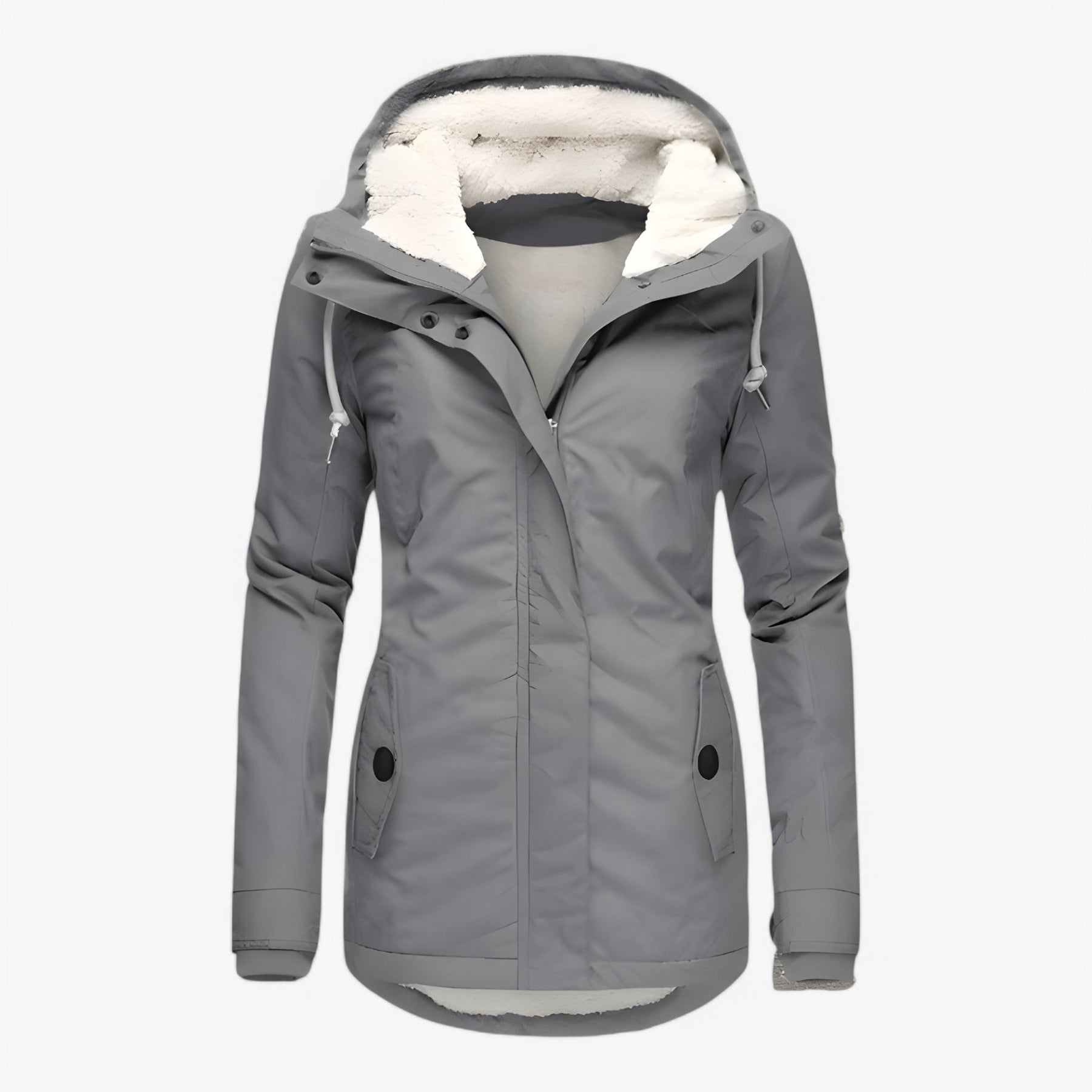 Damesbuitenjassen : Dames Stijlvol Winterjack Waterproof - Blauw in Grijs van Pantino