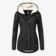 Damesbuitenjassen : Dames Stijlvol Winterjack Waterproof - Blauw in Zwart van Pantino