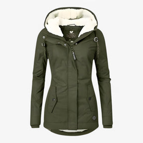 Damesbuitenjassen : Dames Stijlvol Winterjack Waterproof - Blauw in Groen van Pantino