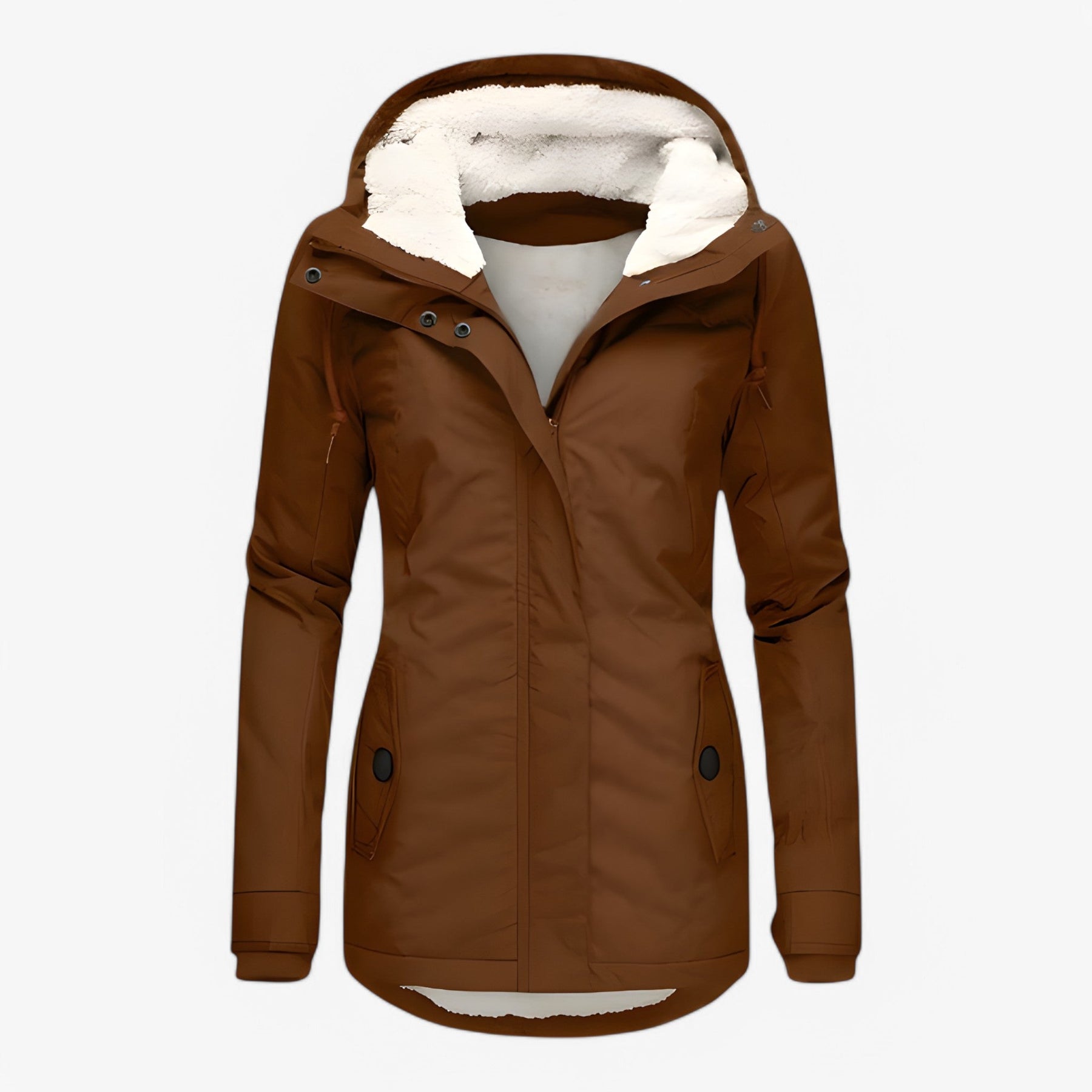 Damesbuitenjassen : Dames Stijlvol Winterjack Waterproof - Blauw in Bruin van Pantino
