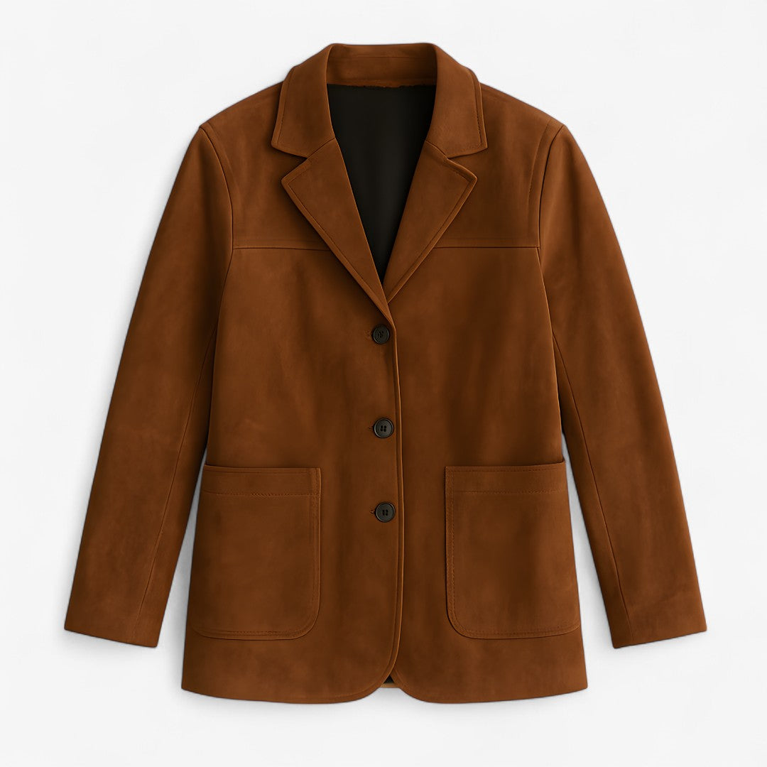 Jassen : Winterjas Dames Bruin - Suede in Intens in Bruin van Pantino