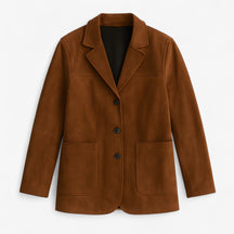 Jassen : Winterjas Dames Bruin - Suede in Intens in Bruin van Pantino