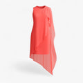 Abito estivo donna senza maniche in chiffon - rosa salmone