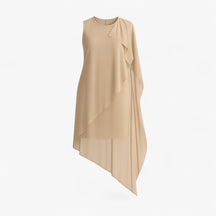 Dress : Dames Zomerjurk Zonder Mouwen Chiffon - Zalmroze in Cachi van Pantino