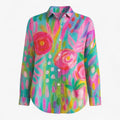 Blusa donna con stampa colorata unica - rosa