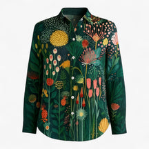Blouse : Damesblouse met Unieke Kleurige Print - Roze in Groen van Pantino