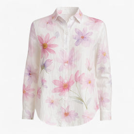 women's blouse : Damesblouse met Unieke Kleurige Print - Roze in Wit van Pantinoshop