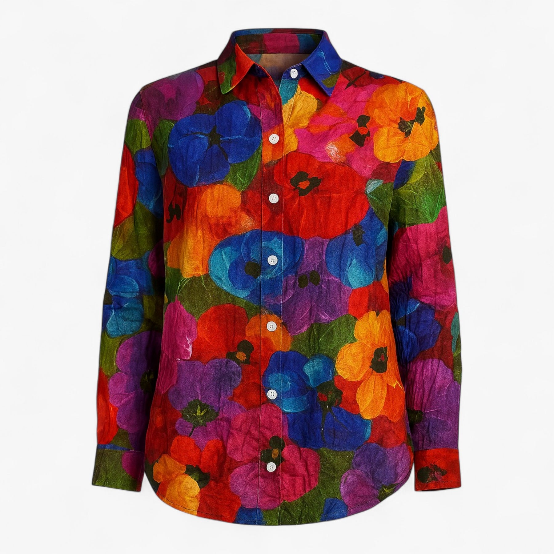 Blouse : Damesblouse met Unieke Kleurige Print - Roze in Mix 2 van Pantino