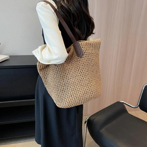 bags : Bohemian Stro Schoudertas Dames - Grote Geweven Zomers Design - Stro in van Pantino