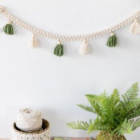 home & garden : Decoratief Macramé Touw Wit - Kwast Wanddecoratie Bohemian - Katoen in van Pantino